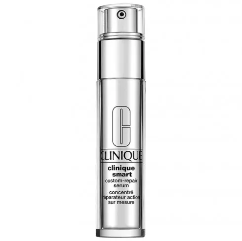 Sau 12 tuần sử dụng, Clinique Smart Custom-Repair Serum giúp cải thiện rõ rệt sắc da không đều màu, đốm sậm màu, sạm da, đường nhăn, rãnh nhăn và chảy xệ.
