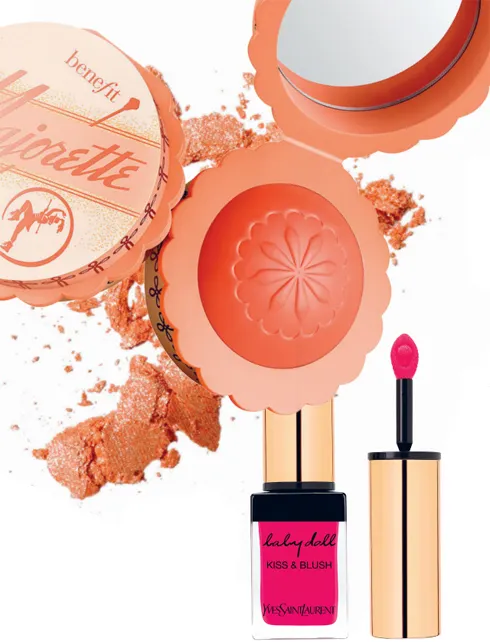 1. Má hồng  kem Majorette  BENEFIT  2. Baby Doll  Kiss & Blush  Lips & Cheeks  YVES SAINT  LAURENT
