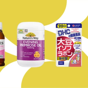 nội tiết tố - lọ thực phẩm chức năng của Blackmores và Nature's Way, bịch đựng viên uống mâm đậu nành của DHC, chai bổ sung collagen của 82X