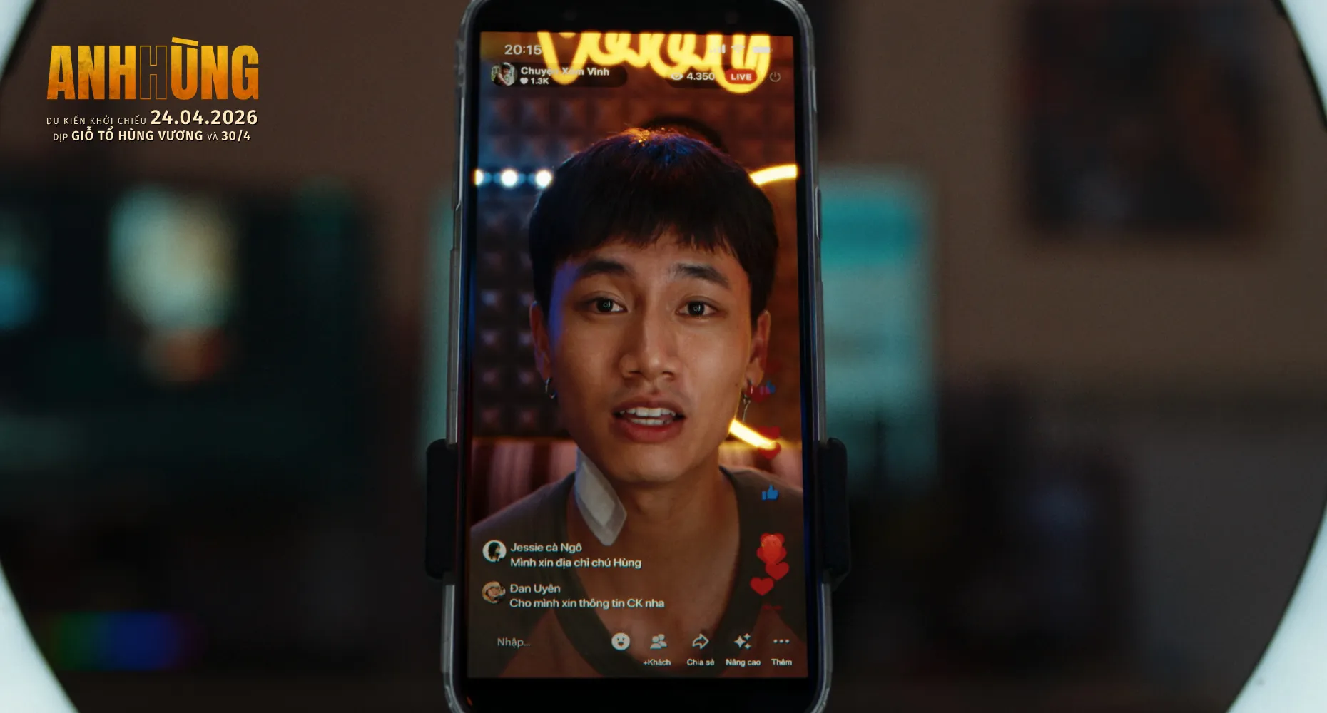 Đoàn Thế Vinh trong phim Anh Hùng.