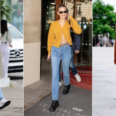 kendall jenner bella hadid và kaia gerber diện áo cardigan lửng