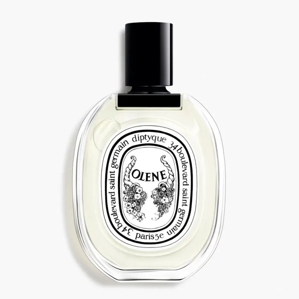 Hình ảnh Diptyque Olène với vỏ chai trong suốt và nắp chai màu đen.