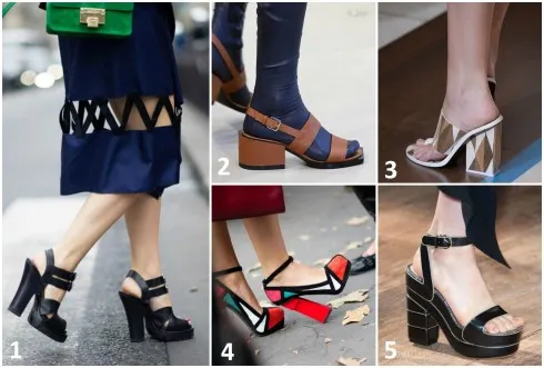 Không chỉ trên sàn diễn, street style thời trang Xuân - Hè 2015, rất nhiều fashionista cũng diện kiểu sandals này. 1. ALEXANDER WANG 2. JIL SANDER 3. TORY BURCH 4. CHARLOTTE OLYMPIA 5. SALVATORE FERRAGAMO 