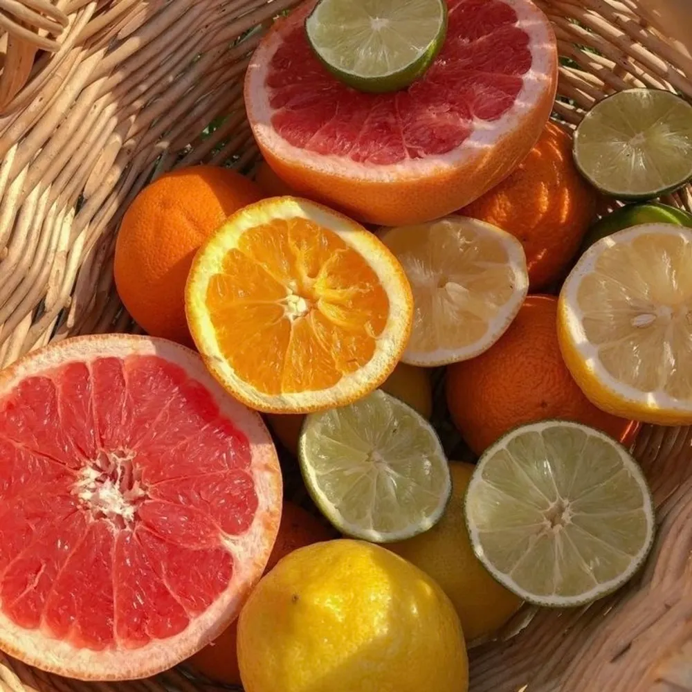 Trong giỏ chứa nhóm quả giàu vitamin C.