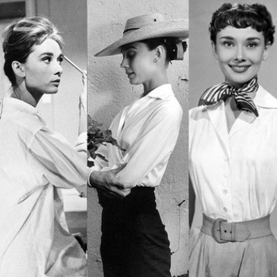Audrey Hepburn có nhiều khoảnh khắc kinh điển với áo sơ-mi trắng trong Hollywood (Nguồn: rareaudreyhepburn.com)