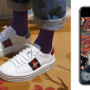 Ứng dụng thử giày trên điện thoại Gucci sneakers Ace