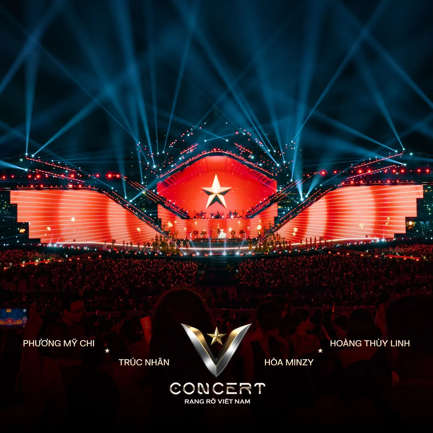 toàn cảnh sân khấu hoành tráng của V Concert - Rạng Rỡ Việt Nam tại Hà Nội