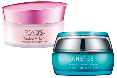 1. Kem dưỡng  ẩm làm trắng da  dạng gel POND'S  2. Water bank gel  cream LANEIGE