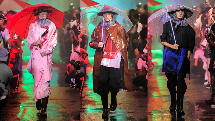 Thời trang mũ chống nắng trong show diễn của Raf Simons - ELLE VN