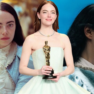 emma stone trong phim poor things và nhận tượng vàng oscars