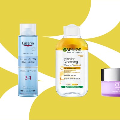 tẩy trang - tuýp gel tẩy trang của Curel, nước tẩy trang của Eucerin và Garnier, hũ sáp của Clinique