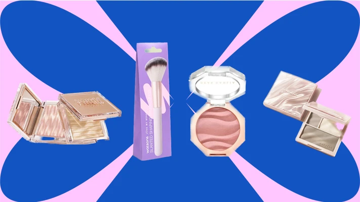 sản phẩm đánh má hồng, highlight và tạo khối cho gò má