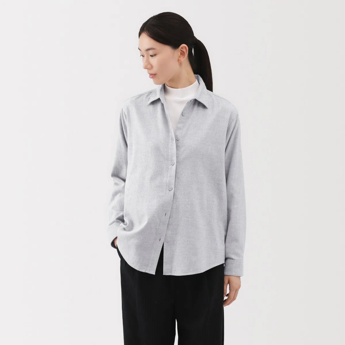 sơ mi tay dài muji