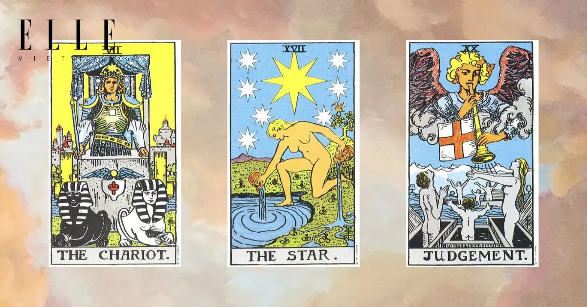 Bạn có các lá bài tarot: The Chariot - The Star - Judgement