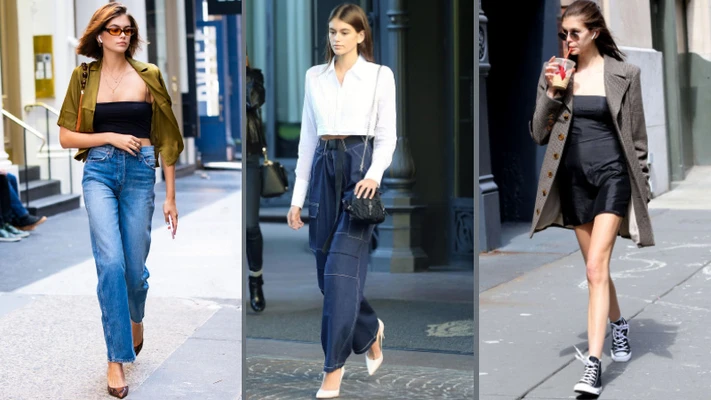 kaia gerber phong cách menswear streetstyle
