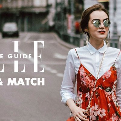 cách phối đồ slip dress họa tiết hoa và áo sơ mi feature