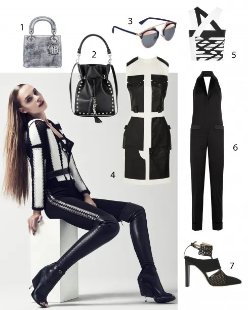 Người mẫu: Trang phục và phụ kiện Givenchy 1.Dior 2.Saint Laurent 3.Dior 4.Alexander Wang 5.Roland Mouret 6.Givenchy 7.Reed Krakoff