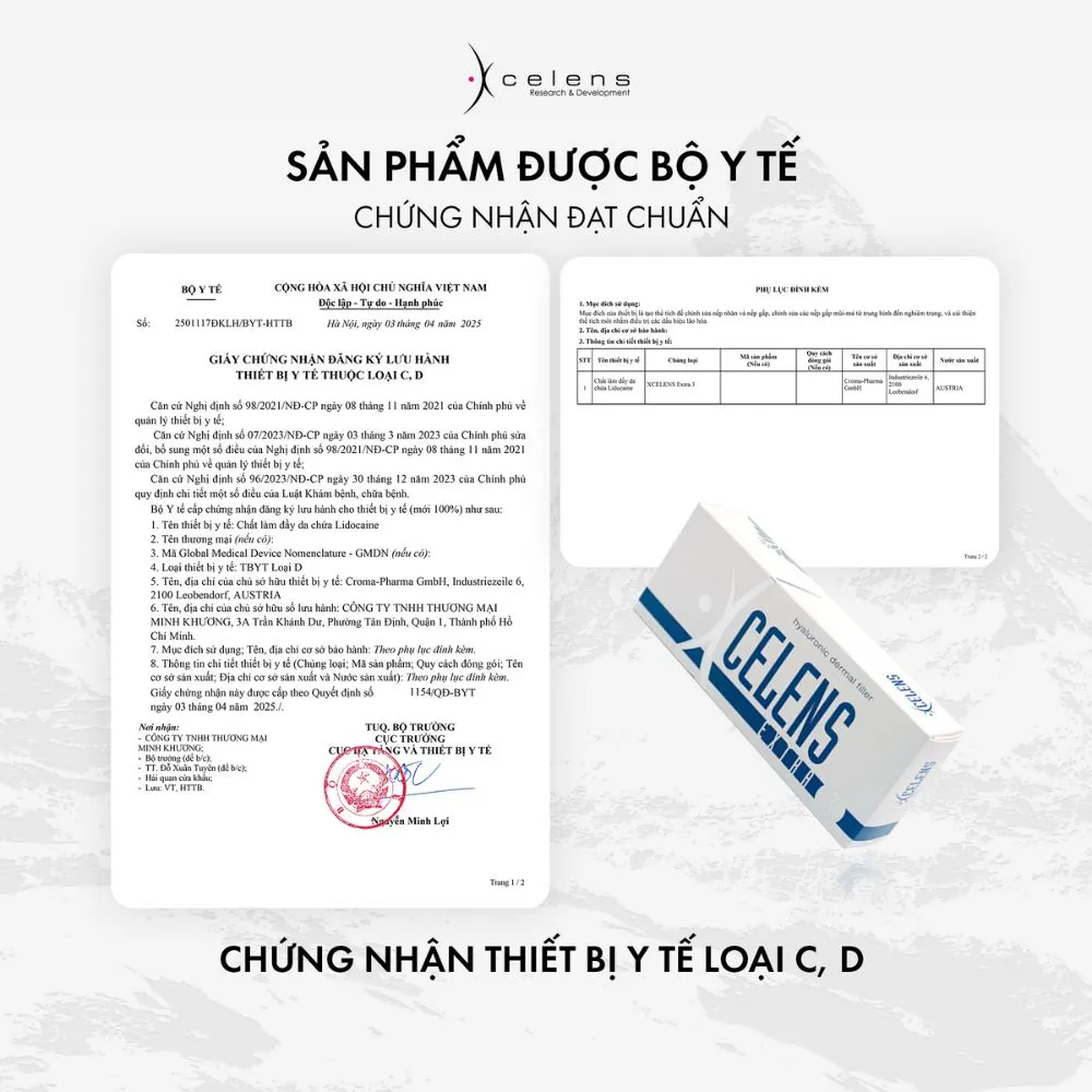 Giấy chứng nhận từ bộ y tế - Xcelens