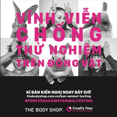 Cùng The Body Shop vĩnh viễn chống việc thử nghiệm trên động vật ELLE VN