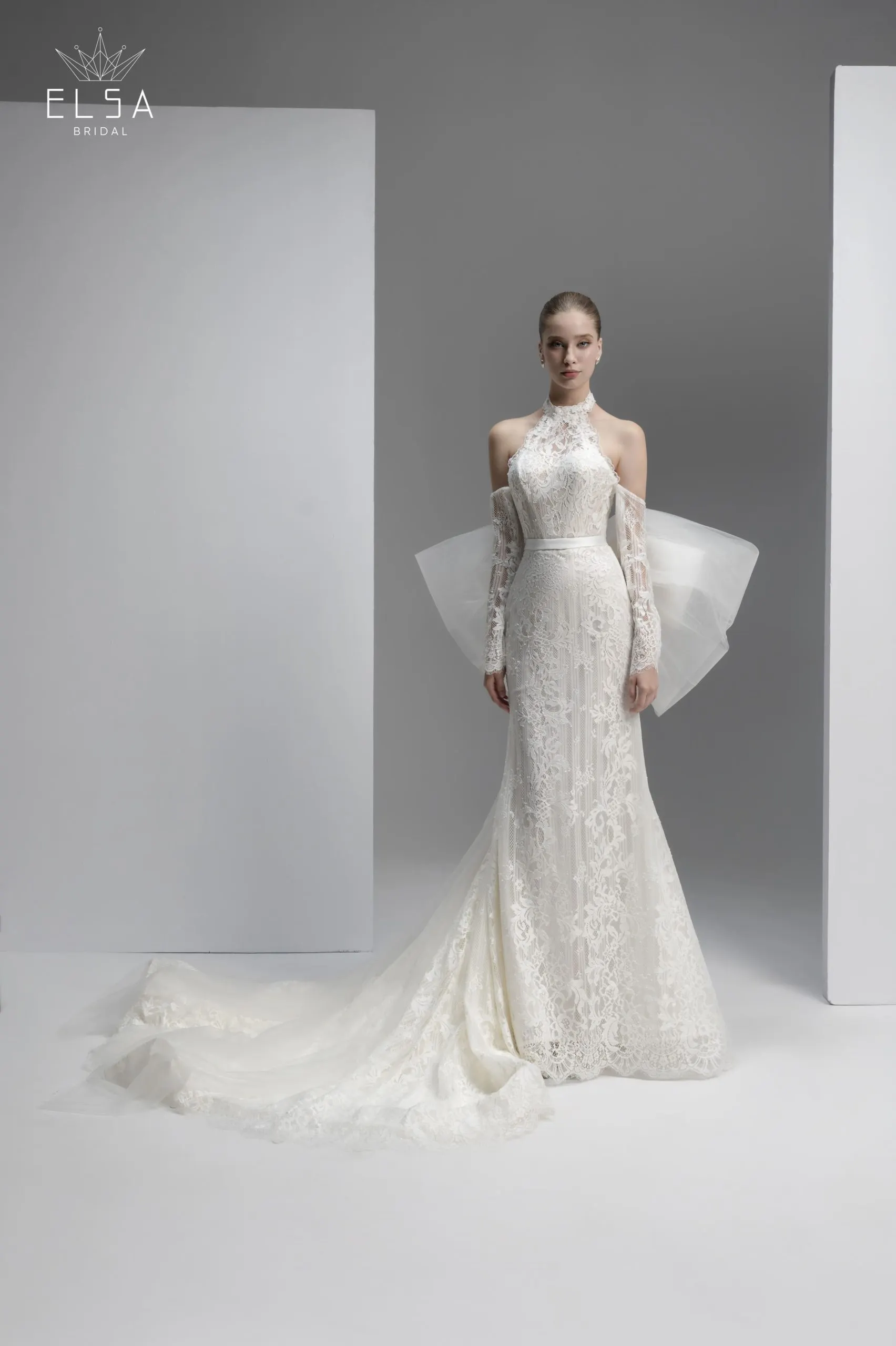 Elsa Bridal váy cưới phối nơ 
