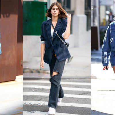 gigi hadid kaia gerber hailey bieber phối đồ với denim