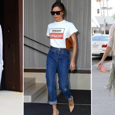 Gigi Hadid, Victoria Beckham và Kendall Jenner phối đồ với chất liệu denim