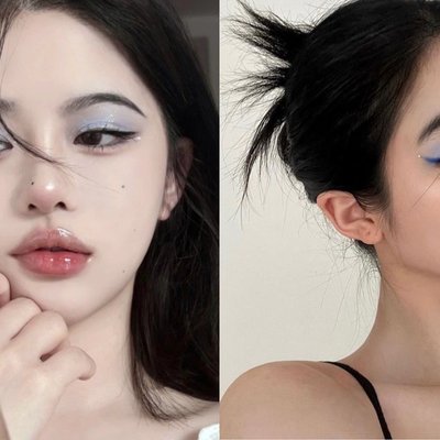 makeup mắt tone xanh douyin gây sốt