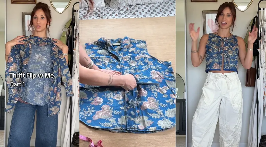 Kênh TikTok biancamakesit quần áo cũ thành quần áo mới