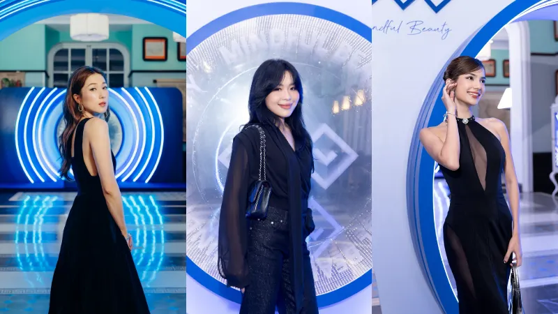 Diễn viên – ca sĩ Chung Gia Hân, Beauty blogger An Phương và người mẫu – diễn viên Emma Lê đi tham dự sự kiện, mặc đồ đen, trẻ hoá da