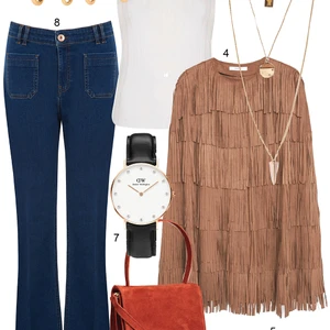 Áo khoác tua rua da lộn mang hơi thở 1970s