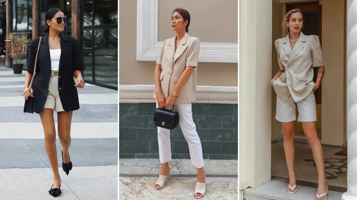 Áo blazer ngắn tay công sở mùa Hè