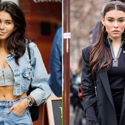 Madison Beer mặc trang phục denim và trang phục màu đen