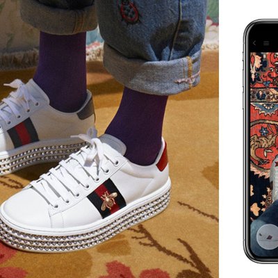 Ứng dụng thử giày trên điện thoại Gucci sneakers Ace