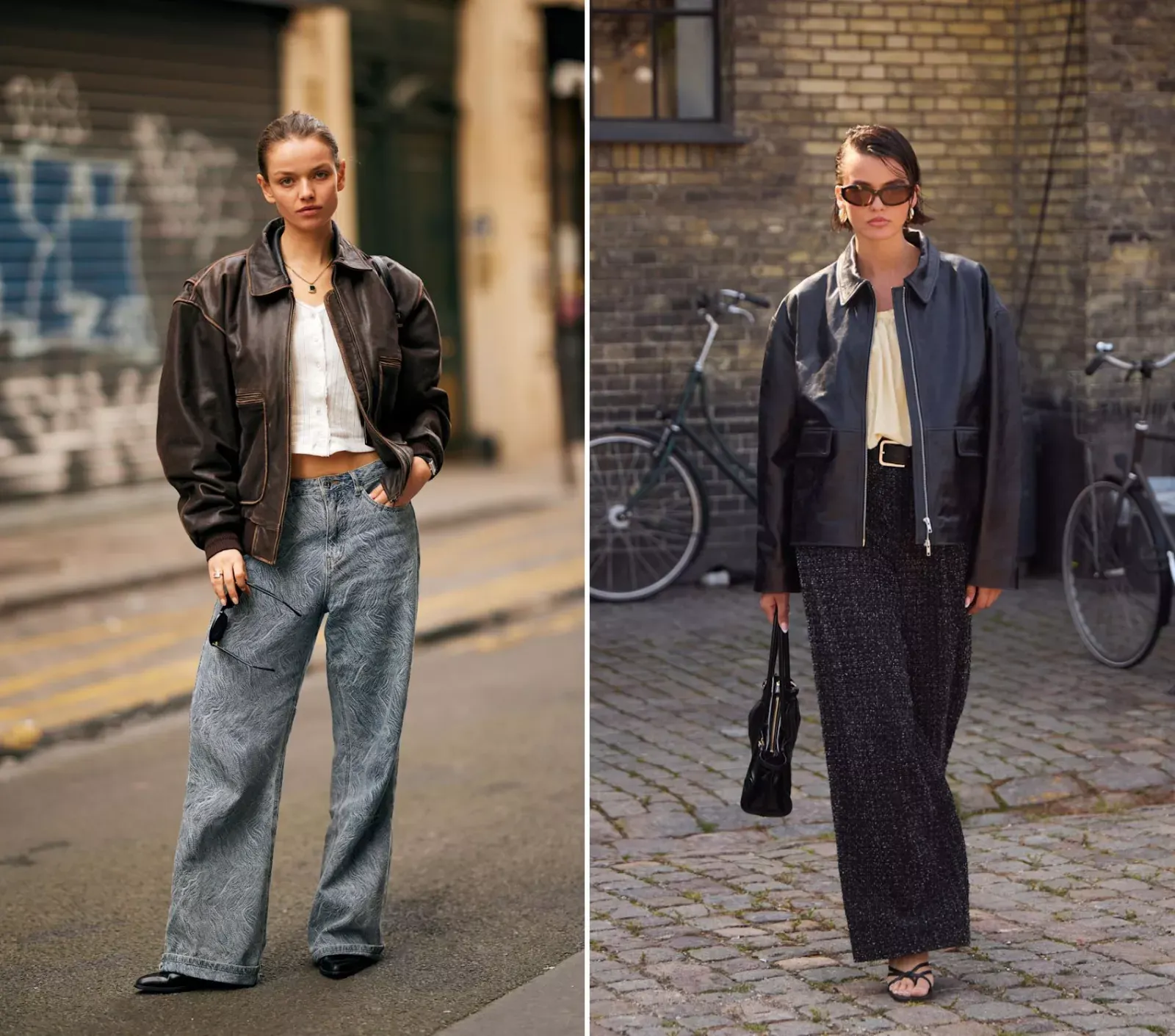 high fashion phối đồ quần ống suông