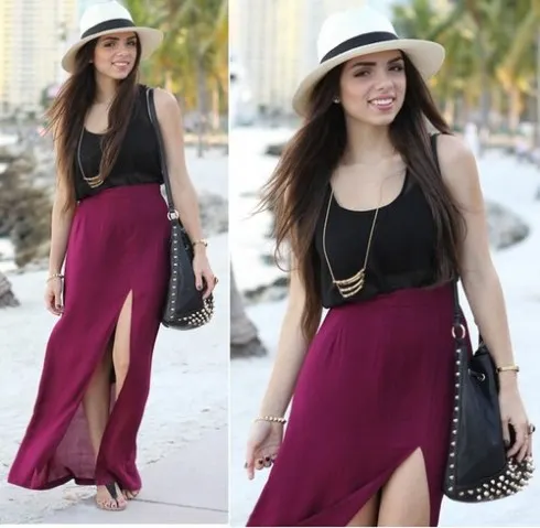 Váy xẻ tà rất thích hợp cho những chuyến du lịch dạo phố biến