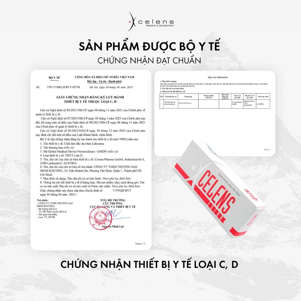 Giấy chứng nhận từ bộ y tế - Xcelens.