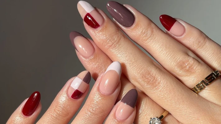 Mẫu nail mùa Thu 2024 - móng tay tone màu trầm