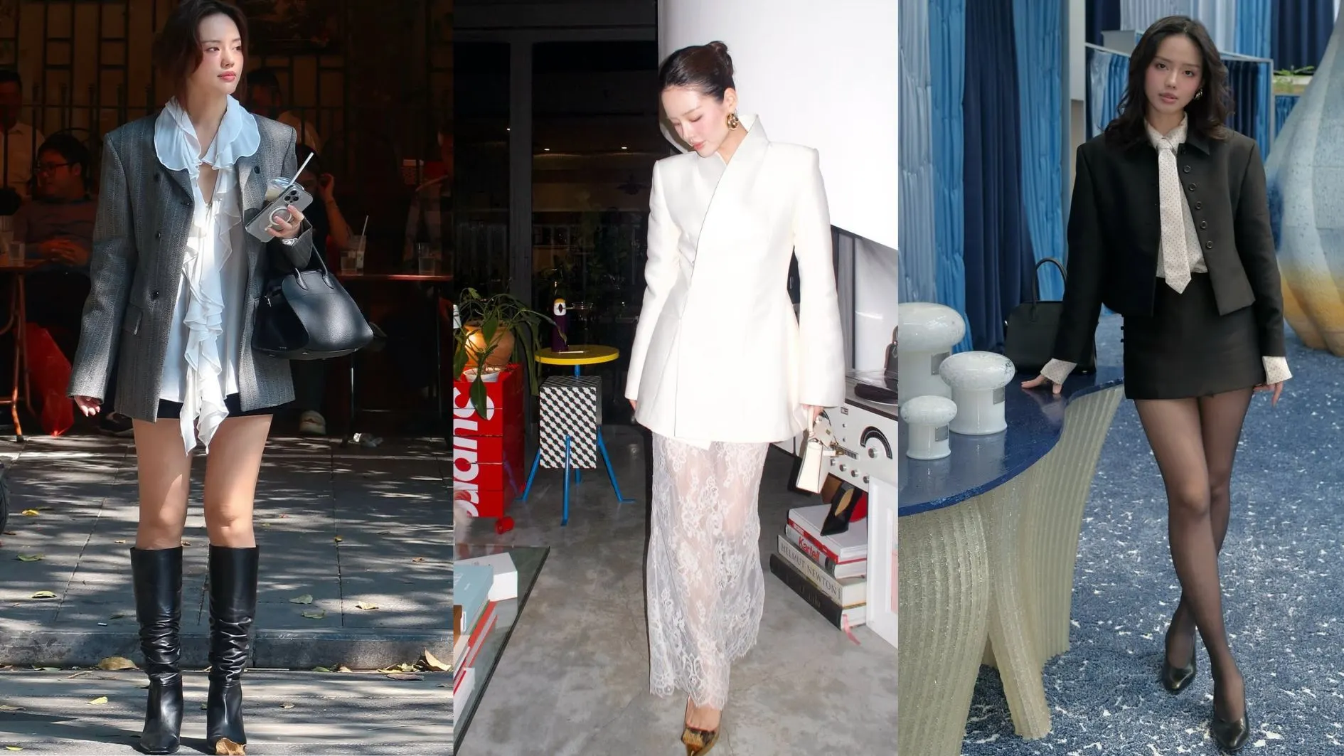 Khánh Linh lồng ghép sự nữ tính cùng áo vest