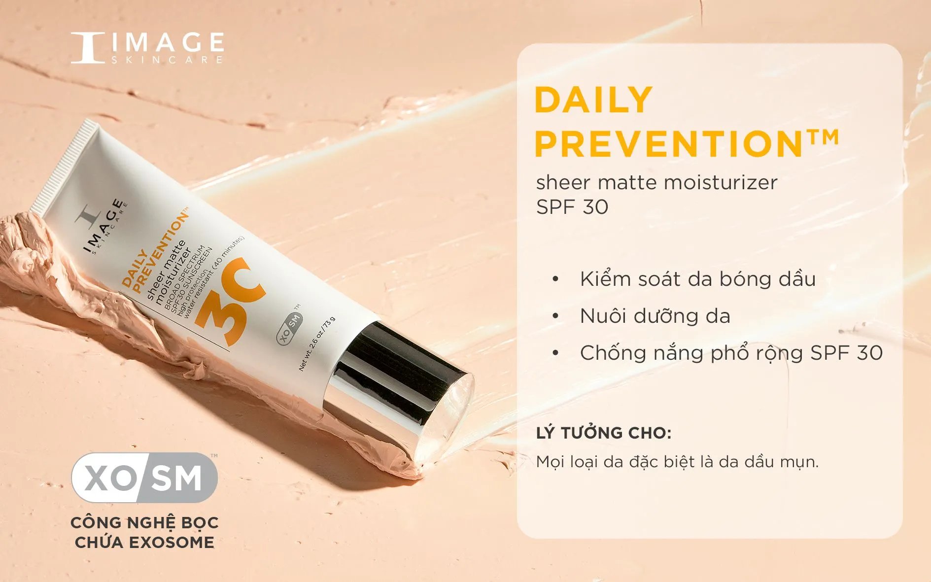 kem chống nắng exosome Daily Prevention Sheer Matte Moisturizer SPF 30 từ Image Skincare – kiềm dầu, nuôi dưỡng da và chống nắng phổ rộng SPF 30