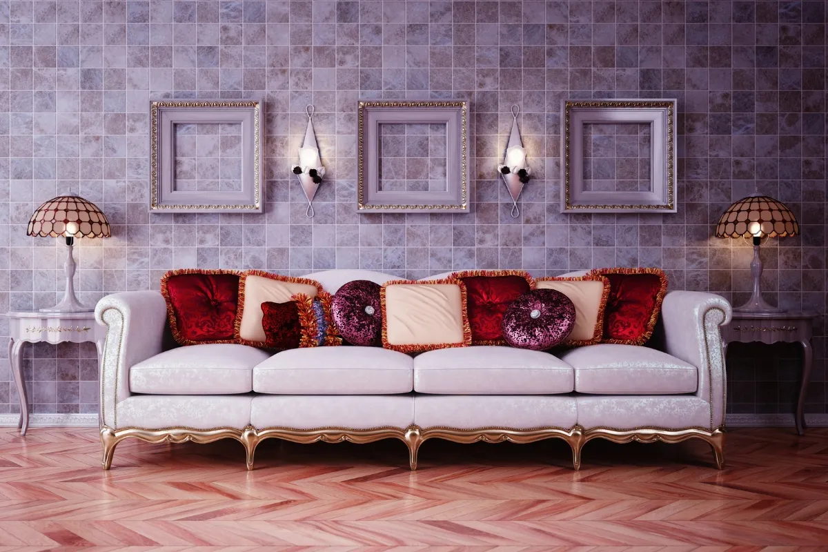Ghế sofa phong thủy màu tím sang trọng