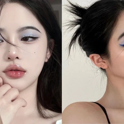 makeup mắt tone xanh douyin gây sốt