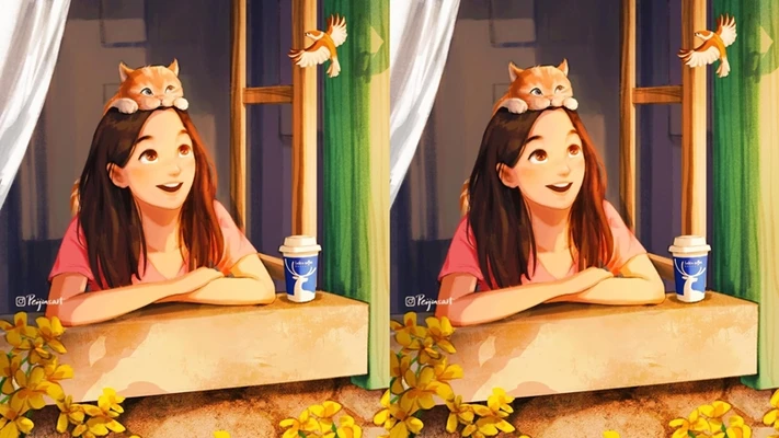 2 cô gái đang ngồi trên bệ cửa sổ