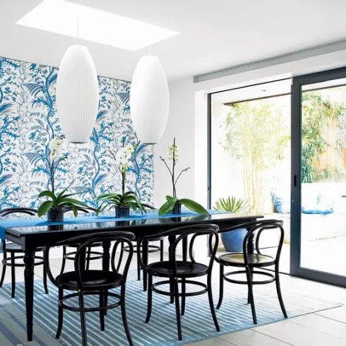 Trang trí nội thất xanh dương và trắng ellevn 5