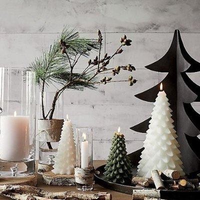 trang trí giáng sinh bàn tiệc cây thông crate and barrel