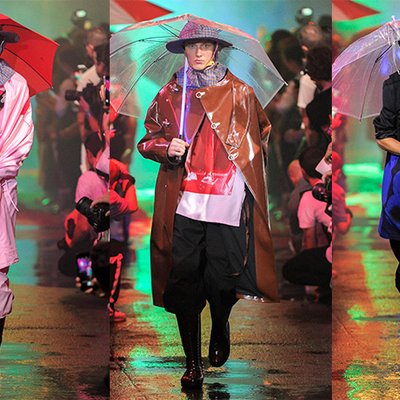Thời trang mũ chống nắng trong show diễn của Raf Simons - ELLE VN