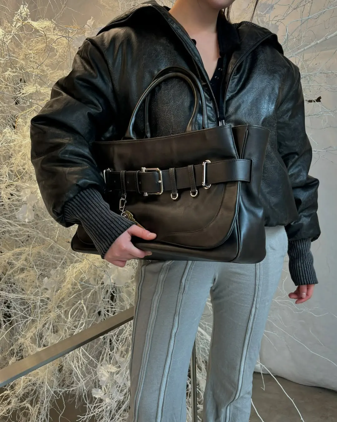 túi xách OSOI Brown Brocle Tote