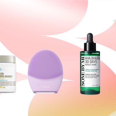 mụn cám - mặt nạ đất sét Kiehl's, máy rửa mặt Foreo Luna 4, serum dưỡng da mụn Some By Mi và sữa rửa mặt Eucerin