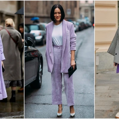 Trang phục tím lavender - màu hoa oải hương nhẹ nhàng cho mùa Đông