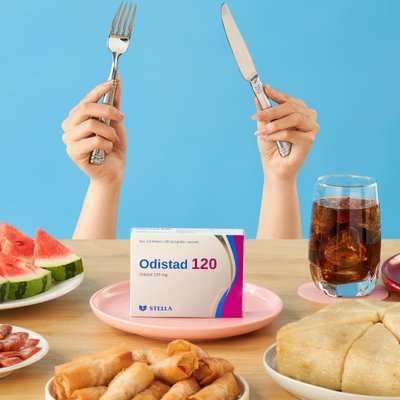 bàn thức ăn và thuốc odistad