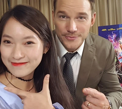 Vệ Binh Dải Ngân Hà 2, Chris Pratt giao lưu cùng "MC 7 thứ tiếng" Khánh Vy